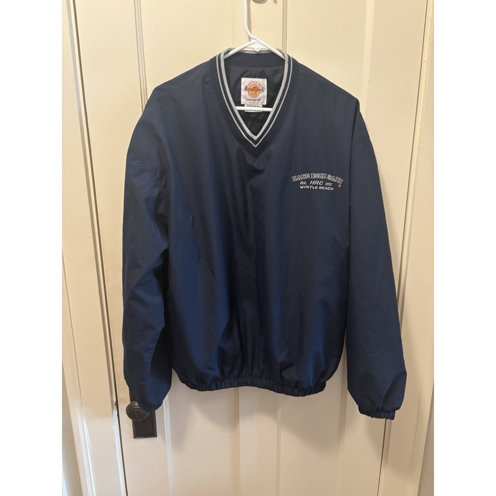 HARD ROCK CAFE Windbreaker Jacket Men's M Myrtle Beach Long Sleeve Pullover